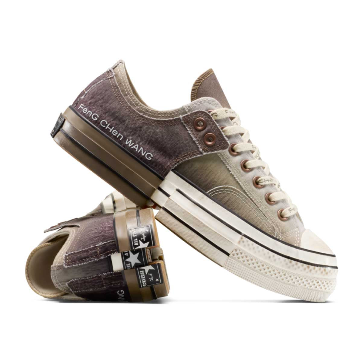 Feng Chen Wang 2-in-1 Chuck 70 Low Top Sneakers - Brown Egret Color | Unisex Casual & Streetwear Shoes for Everyday Comfort