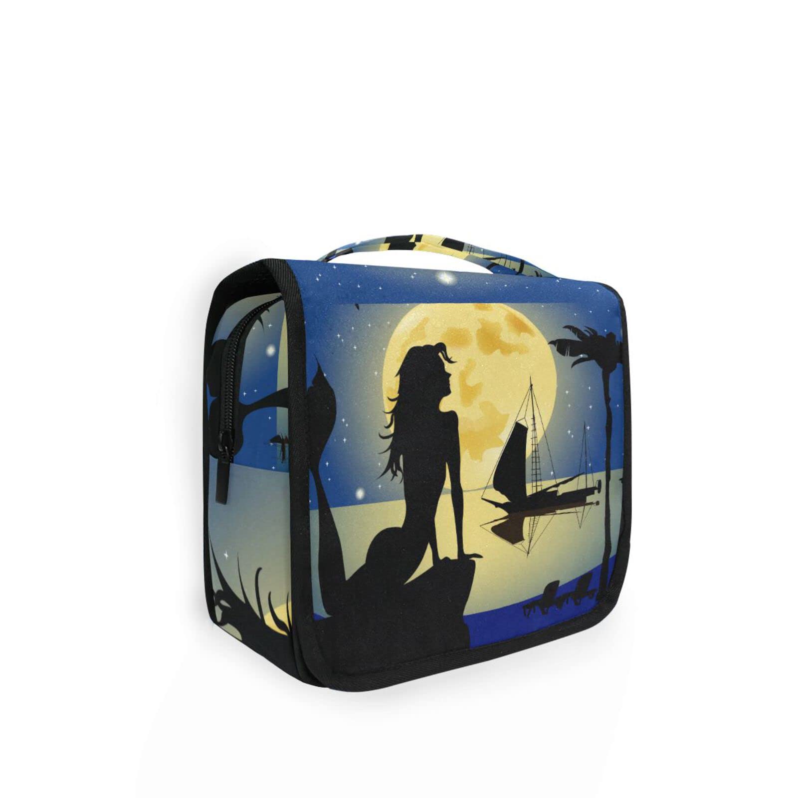 Mermaid Night Travel Toiletry Bag - Hanging Cosmetic Organizer for Women & Men | Perfect for Vacations & Camping