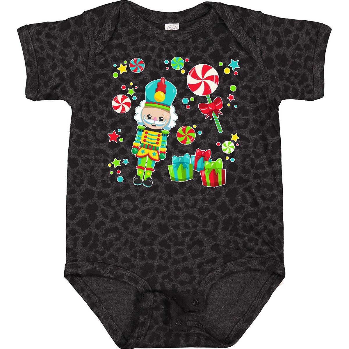 Inktastic Holiday Nutcracker and Candy Christmas Baby Bodysuit - Festive Outfit for Infants, Toddler Christmas Gift, Holiday Family Photo Outfit, Newborn Seasonal Wear