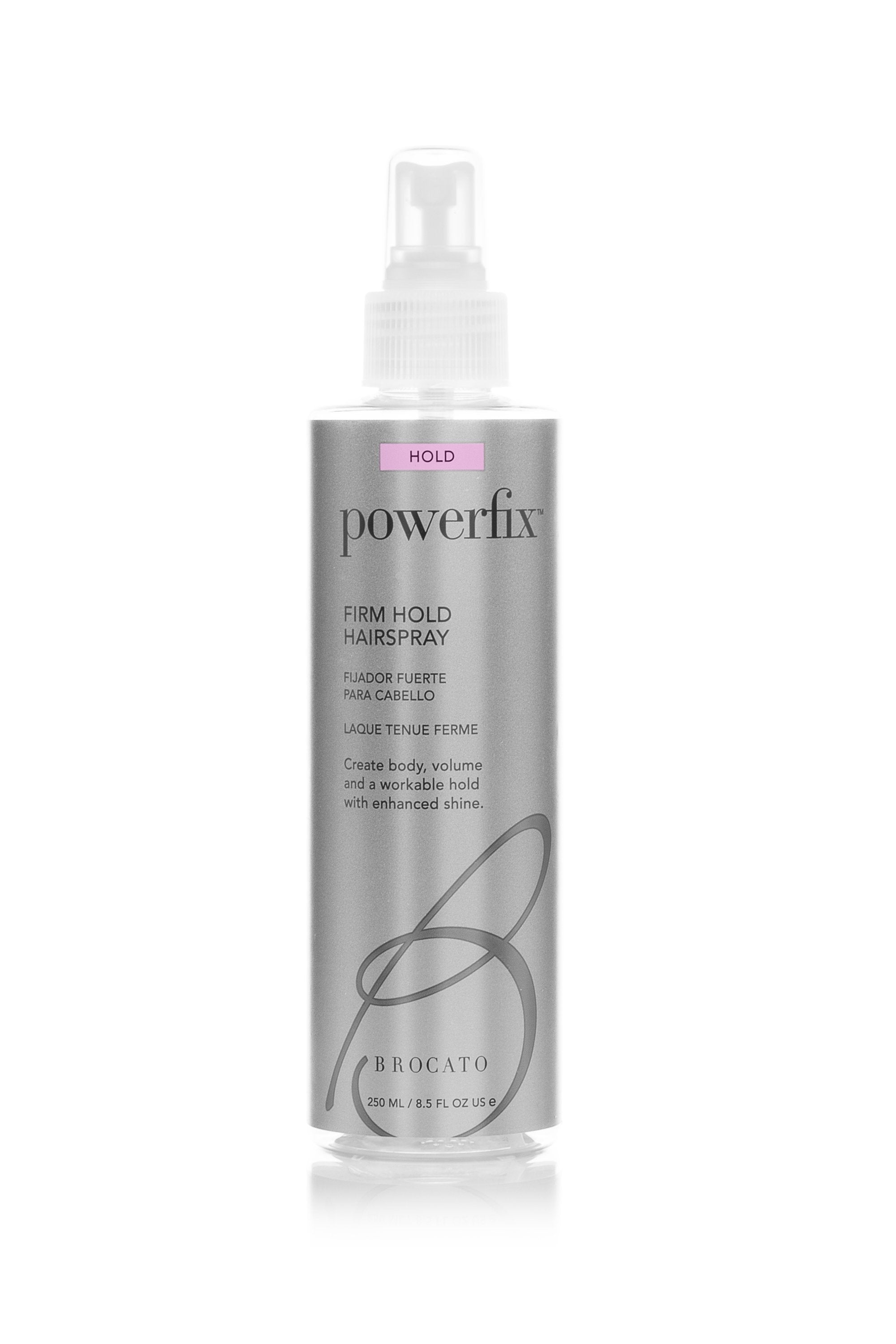 BROCATO PowerFix Firm Holding Hairspray 8.5 oz - Strong Hold Hair Spray for All-Day Volume & Style (Ideal for Updos, Curls & Fine Hair)