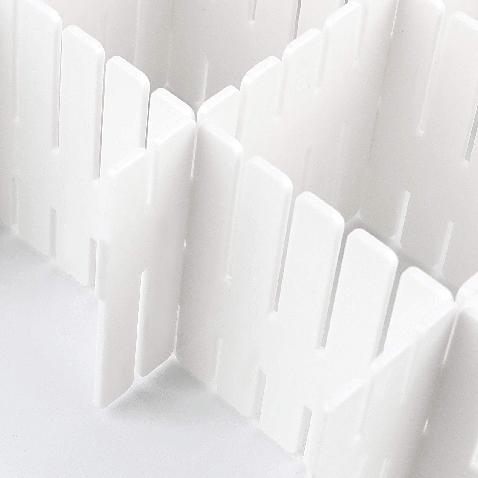ZOENHOU 60 PCS White Drawer Dividers 12.6 x 2.76 Inch - Adjustable Plastic Drawer Organizer for Makeup, Kitchen, Office & Home Storage - Perfect for Organizing Cosmetics, Utensils, Office Supplies & More