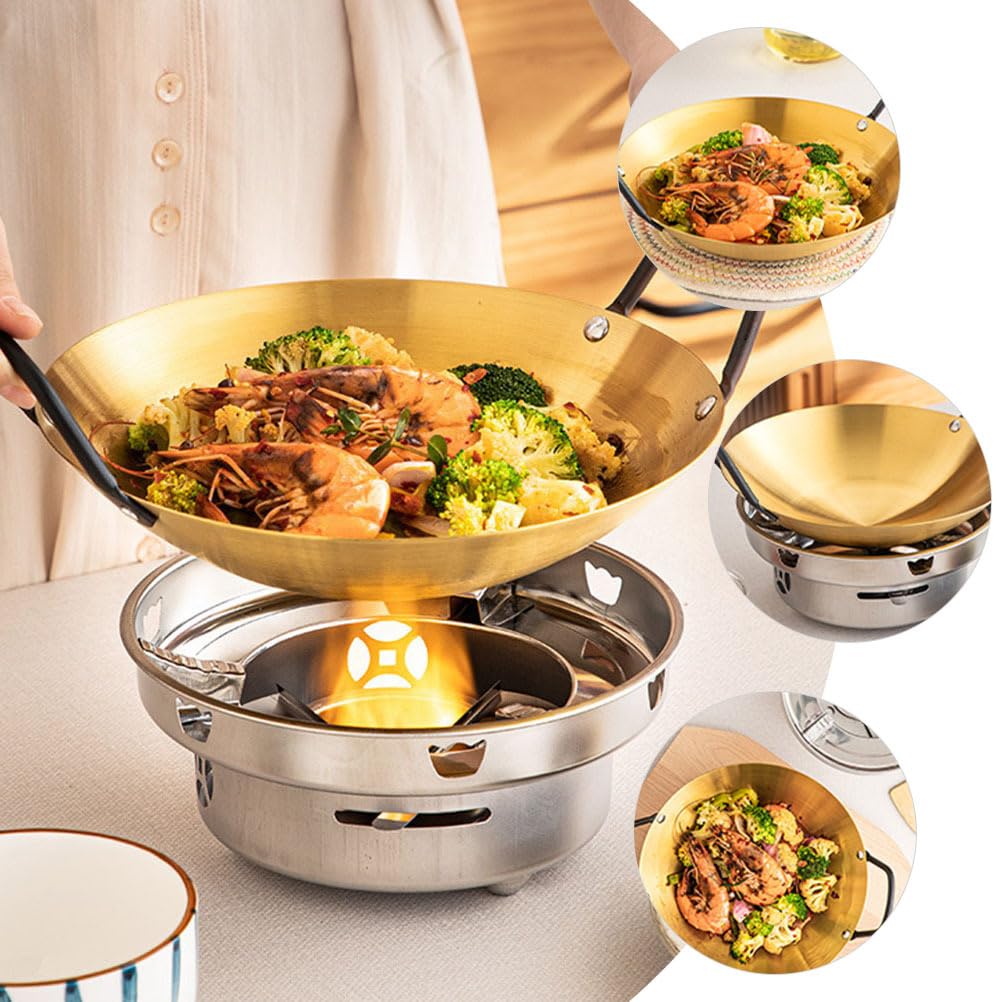 Stainless Steel Double Handle Frying Pot - Cabilock Durable Cooking Utensil for Kitchen & Outdoor Use - Versatile Ramen & Hot Pot Cookware for Home, Camping & Restaurant - Perfect for Boiling, Frying & Stewing