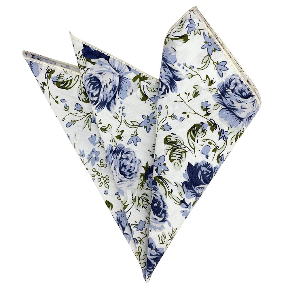 Kebocis Men's Floral Pocket Square Handkerchief - Stylish Silk Pocket Square for Suits, Weddings & Formal Events