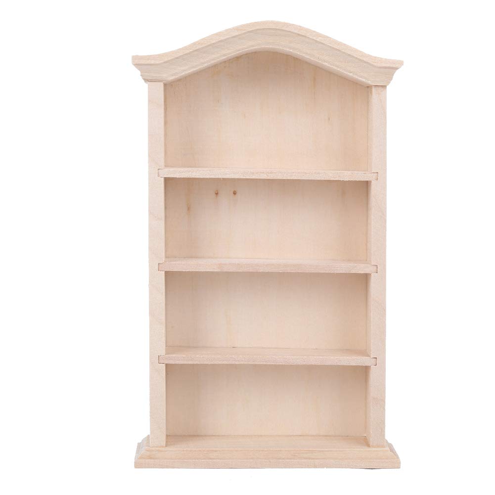 1:12 Scale Miniature Wooden Bookshelf for Dollhouse - Doll Furniture Accessory, DIY Dollhouse Decor, Perfect for Collectors & Kids Playroom Display
