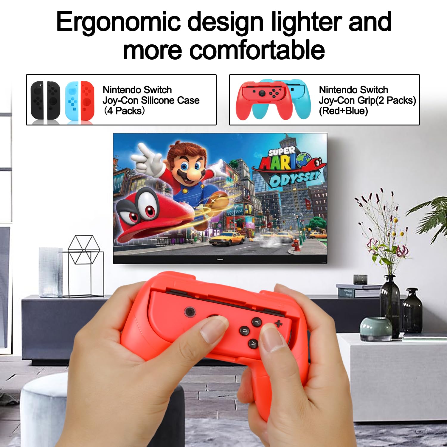 Nintendo Switch Accessories Bundle - 16-in-1 Kit with Carrying Case, Screen Protector, Charging Dock, Playstand & More | Perfect for Travel, Gaming Parties & Home Entertainment