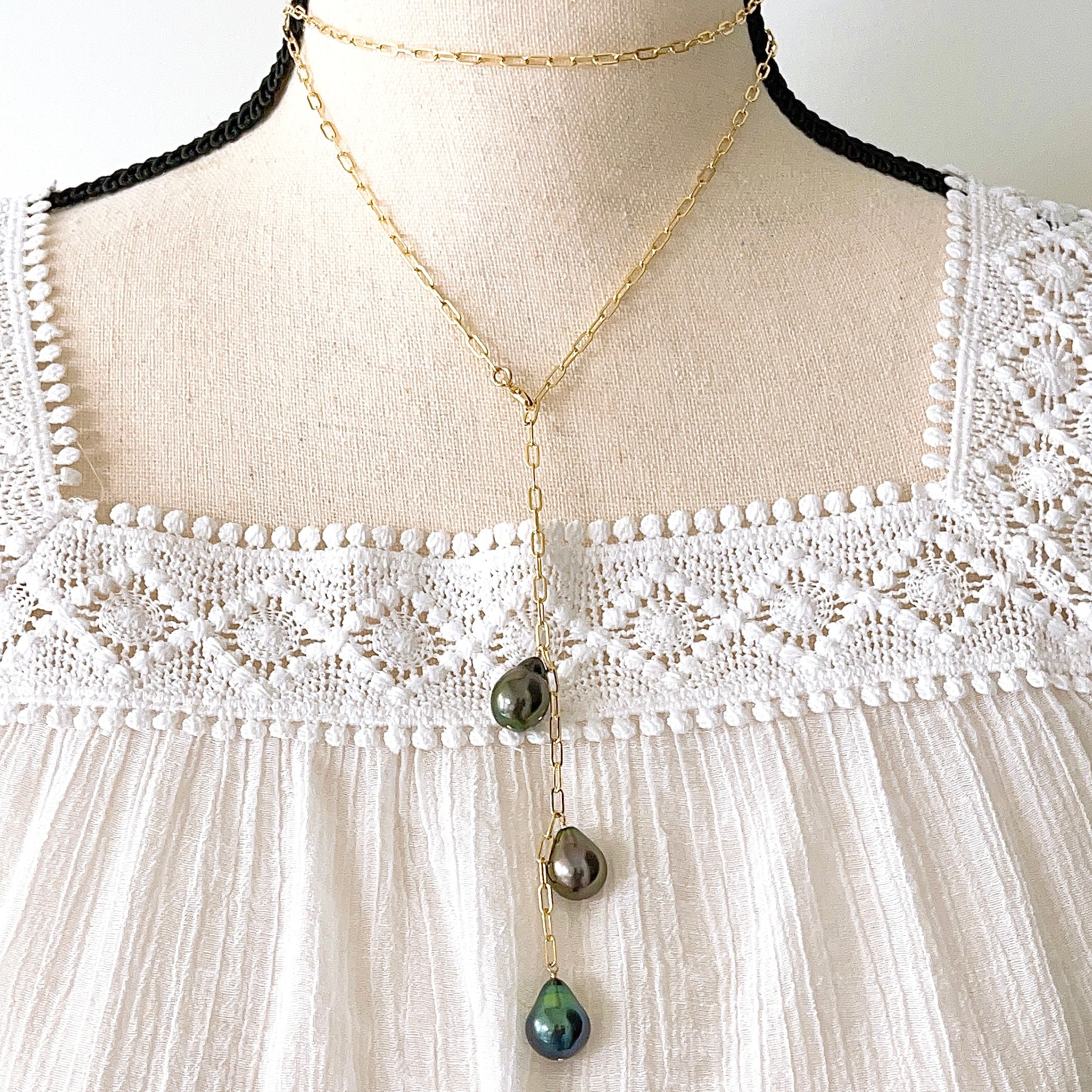 YOZA Tahitian Pearl Necklace (N416) - Elegant Jewelry for Women, Perfect for Weddings, Parties & Special Occasions