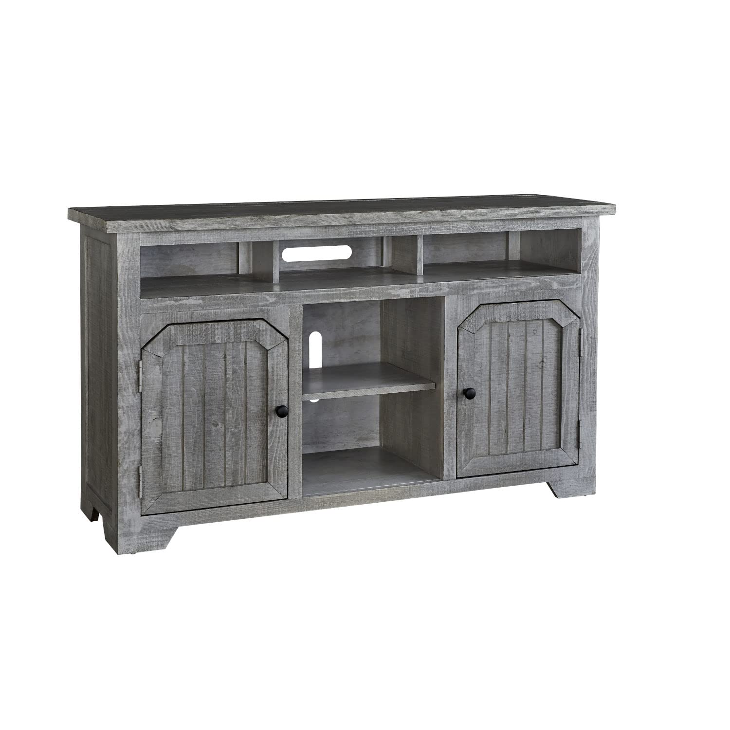 Progressive Furniture Elmhurst 56 Inch TV Stand Media Console - Dark Cloud Gray Finish for Living Room, Home Theater & Entertainment Center