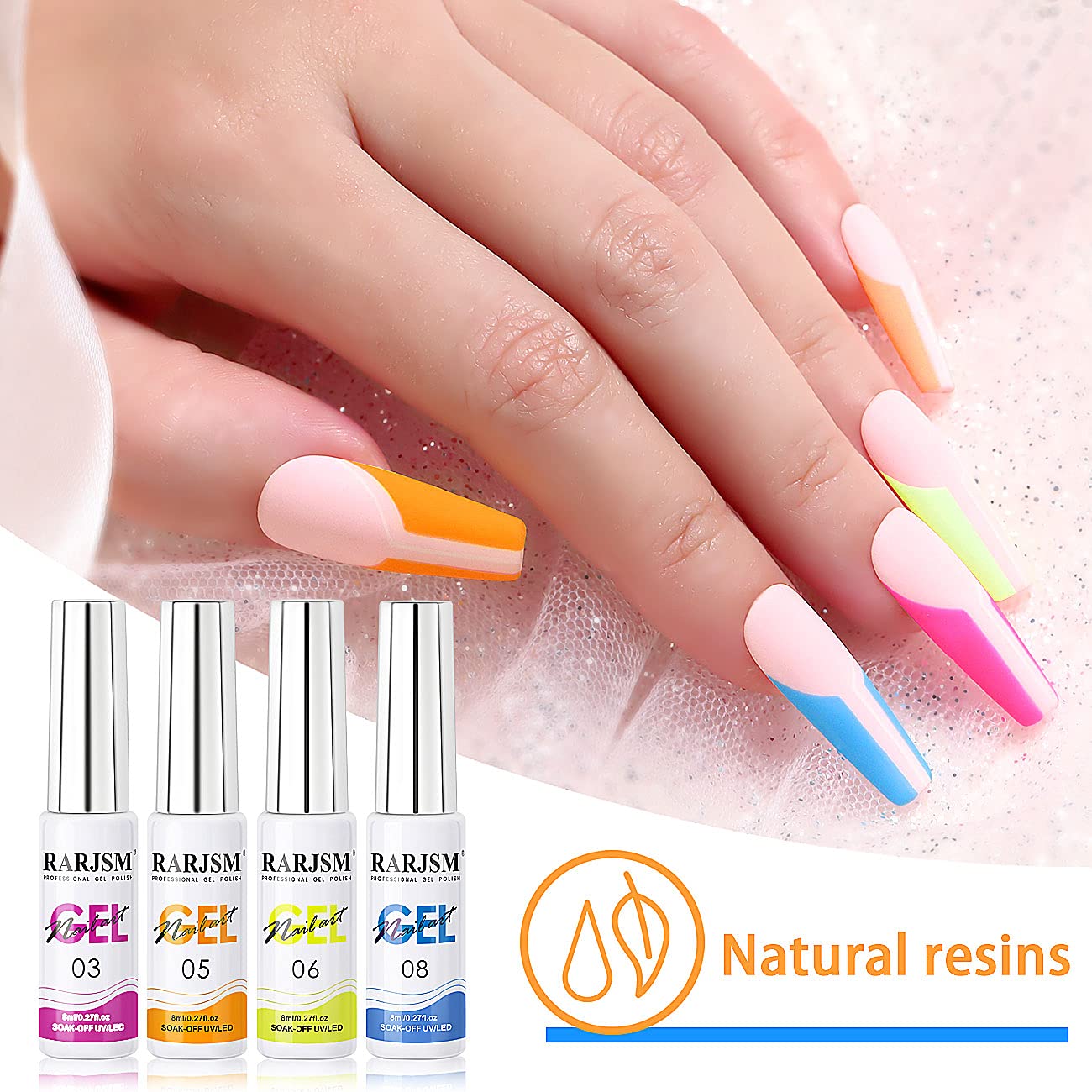 RARJSM 12 Colors Gel Nail Polish Kit - 8ml Professional Nail Art Gel for DIY French Manicure & Salon Design, UV/LED Curing Required - Perfect for Home Nail Art, Salon Professionals & Gift Giving