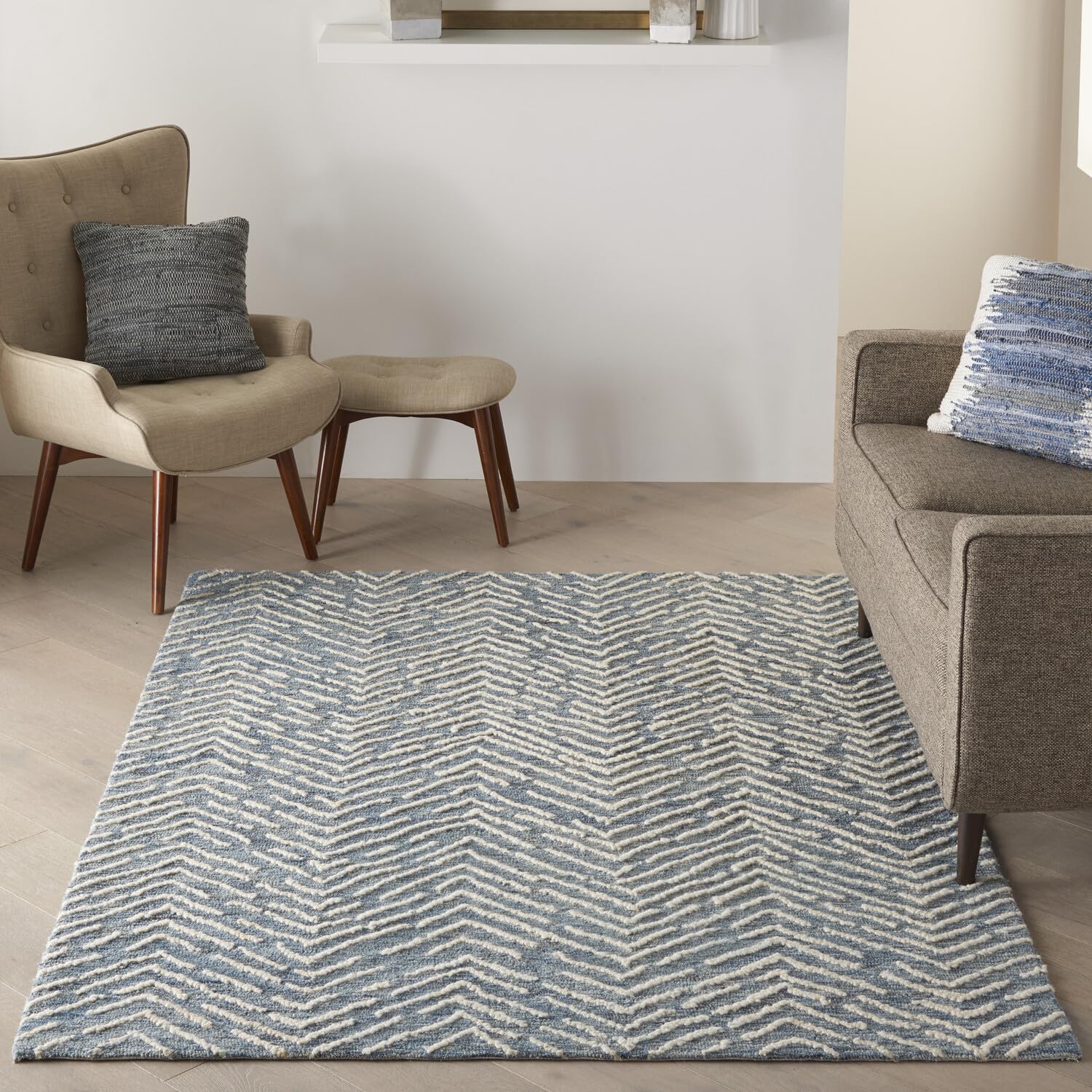 Nourison Vail Coastal Nautical & Beach Indigo/Ivory 5'3