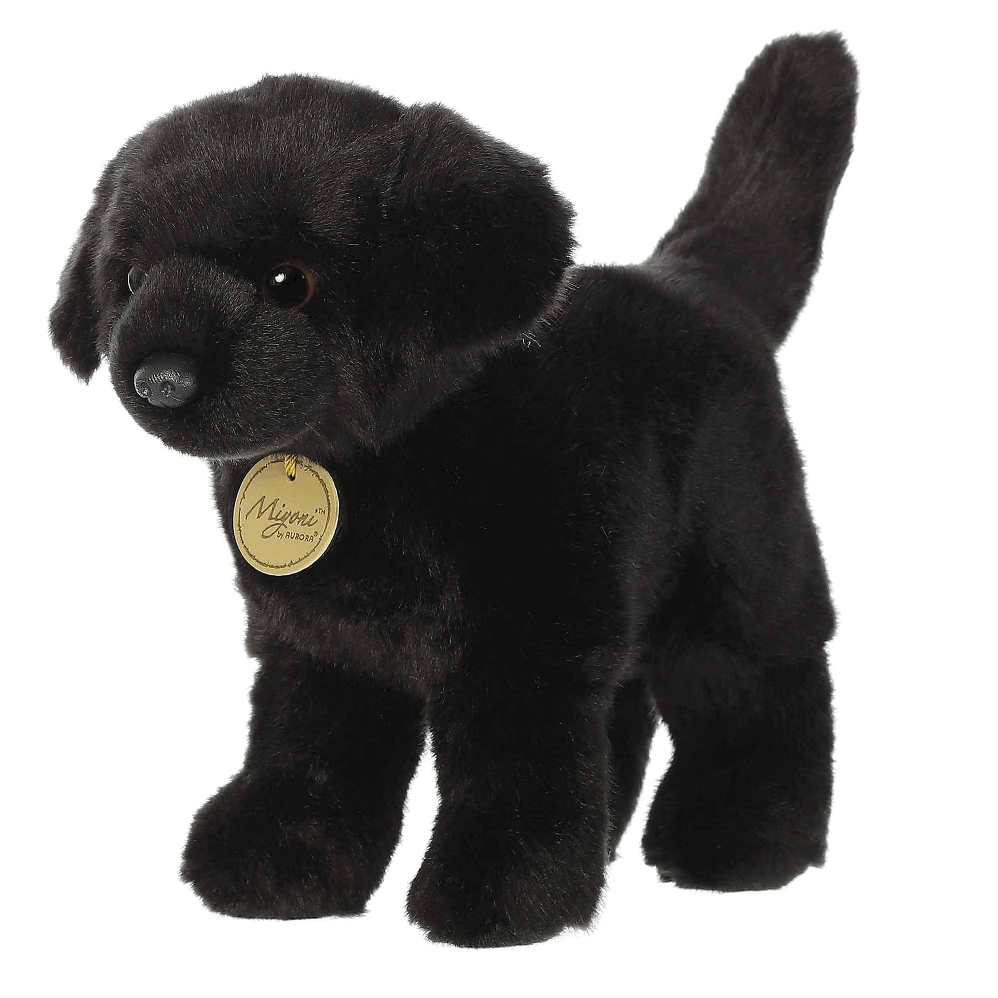 Aurora® Realistic Miyoni® Black Labrador Stuffed Animal Plush Toy - 10