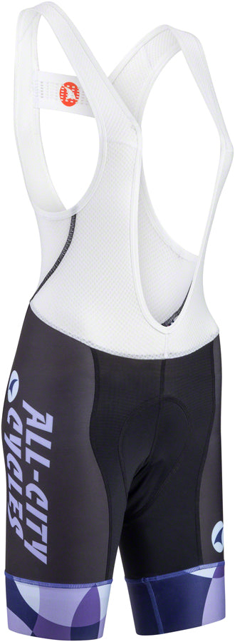 All City Dot Game Women's Cycling Bib Shorts - Breathable Padded Bike Shorts for Women in Black, Dark Purple, Purple, Lavender, Lite Blue - X Large Size for Road Biking & Indoor Cycling Training