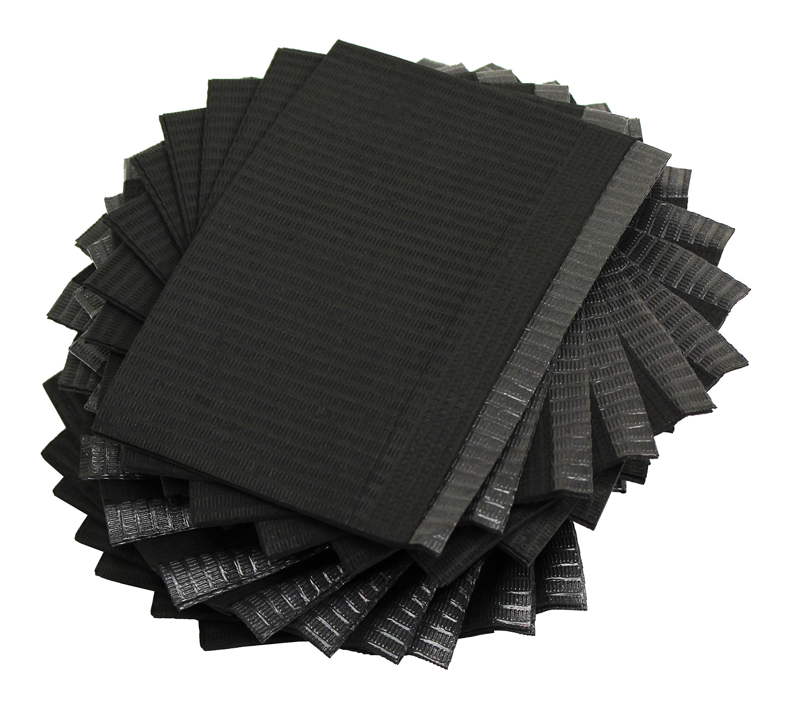 **Adenna Disposable Black Dental Bibs/Lap Cloths (Case of 500) - Ideal for Dental Clinics, Salons & Medical Offices**