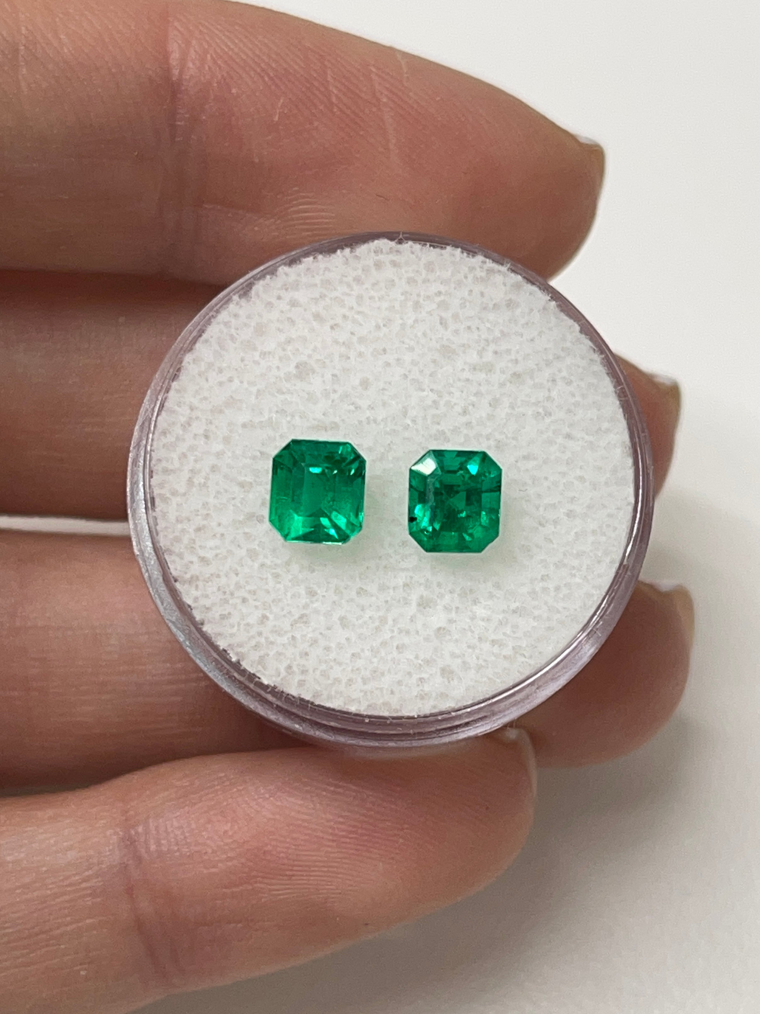 1.79tcw 5.5x5mm Muzo Green Colombian Loose Emeralds - Asscher Cut Natural Gemstones for Jewelry Making, Engagement Rings & Luxury Gifts