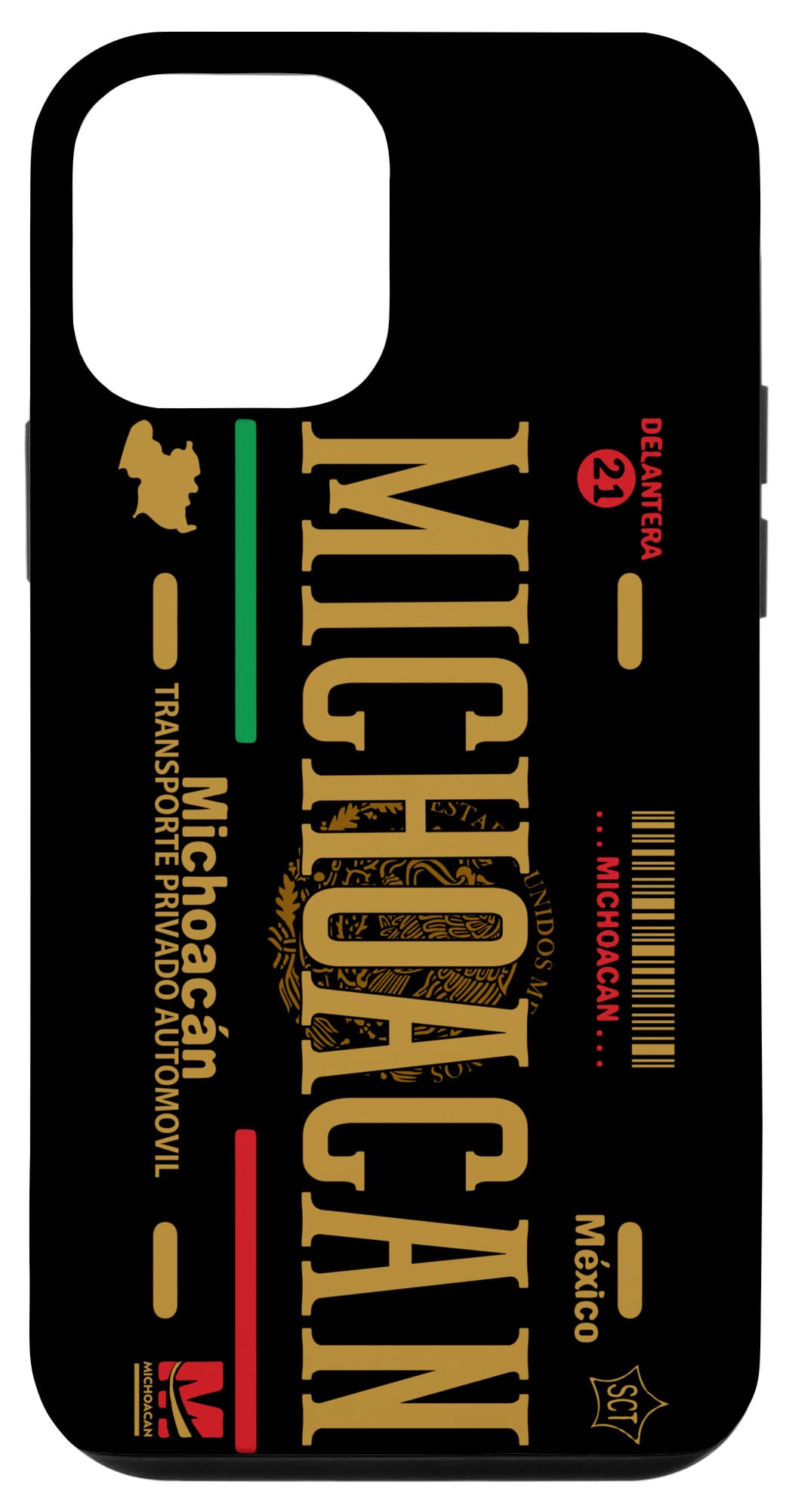 iPhone 12 Mini Case with Unique Michoacan Mexico License Plate Design - Perfect for Travel Lovers & Mexican Culture Enthusiasts