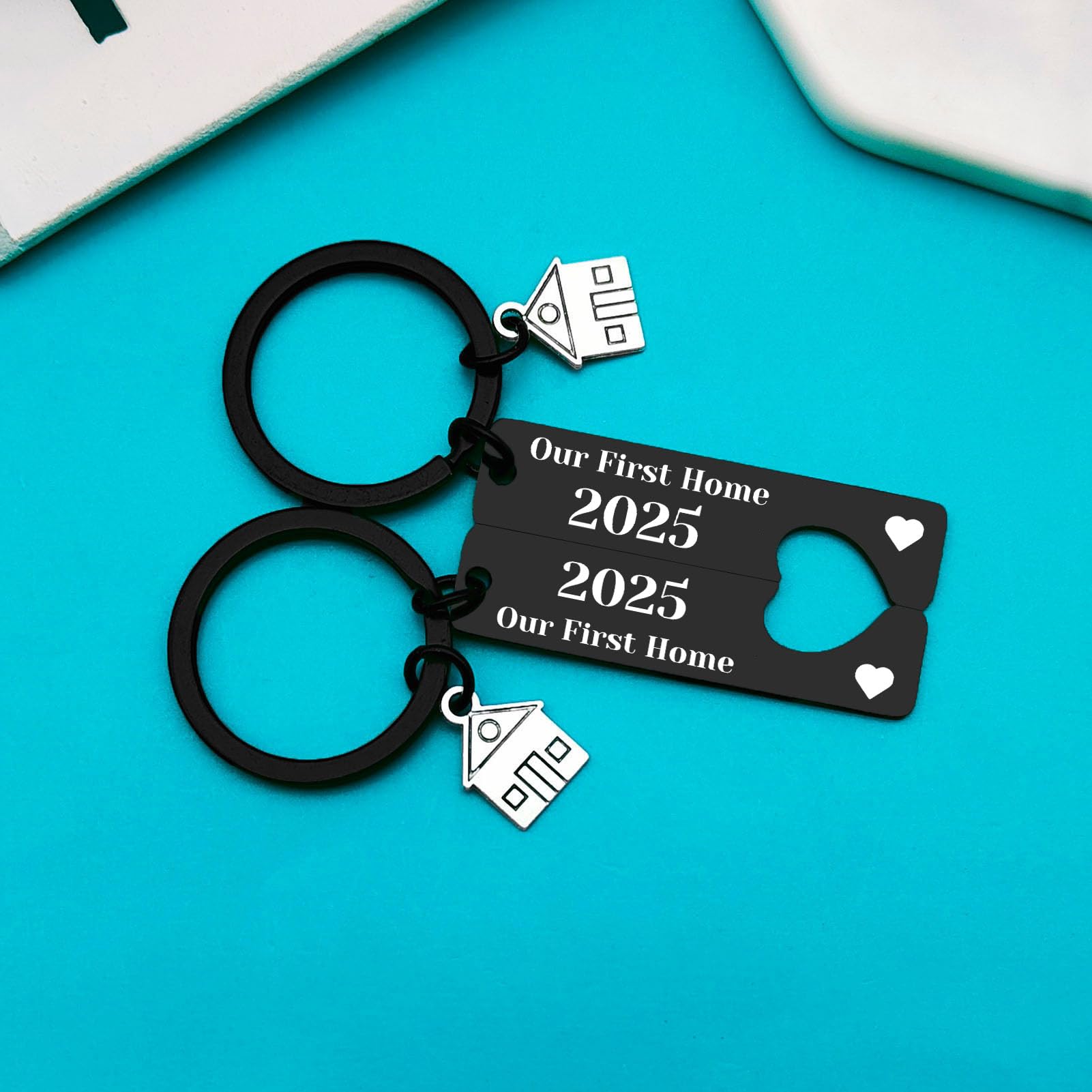 Our First Home Keychain - Personalized Housewarming Gift for Couples & New Homeowners - Perfect for House Keys, New Home Celebrations & Moving In Gifts