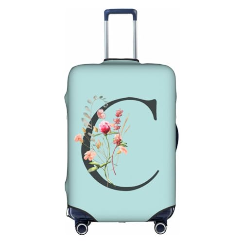 Black Letter C Boho Floral Flowers Leaves