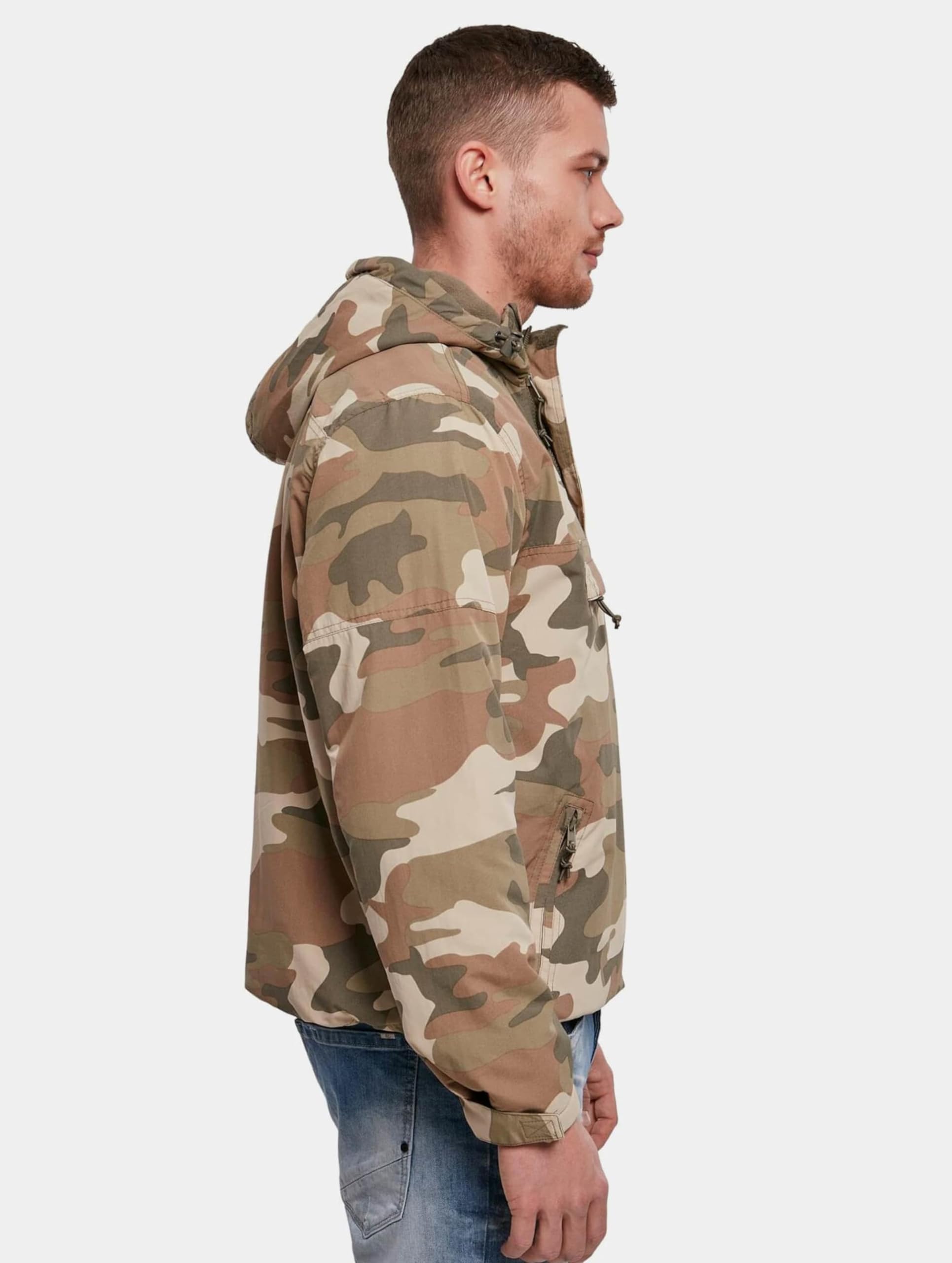 Men's Lightweight Windbreaker Jacket - Olive Green Waterproof Outdoor Sports Coat for Hiking, Running & Travel