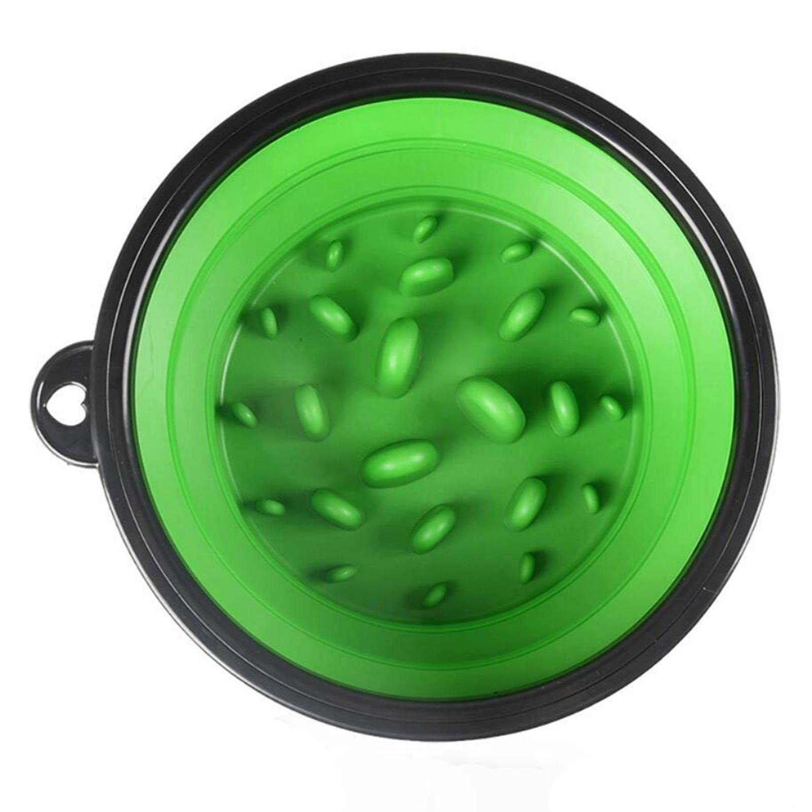 SECRET DESIRE Slow Feeder Dog Bowl - Collapsible Pet Food & Water Dish for Cats & Dogs - Anti-Choking Design for Fast Eaters - Perfect for Travel, Camping & Home Use (Green)