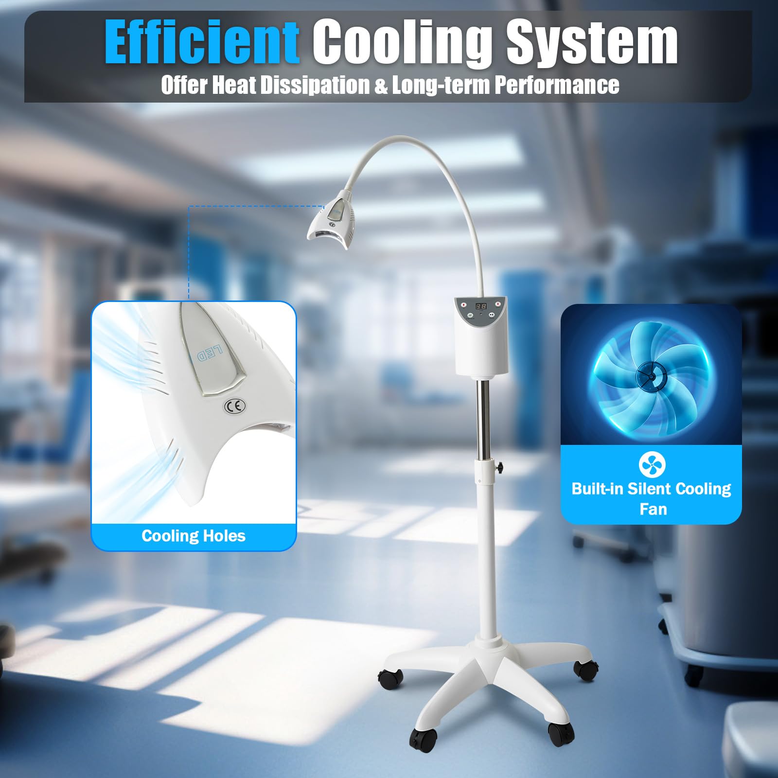 Professional LED Dental Whitening Light - Accelerated Teeth Bleaching Machine for Home & Salon Use | Portable & Floor-Standing Options | Perfect for Teeth Whitening, Oral Care & Beauty Treatments