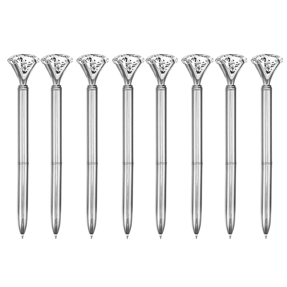 8PCS Crystal Diamond Ballpoint Pens - Rhinestone Decorated Metal Sign Pens with Black Ink for School, Office & Gift Giving | Elegant Writing Tools for Journaling, Note Taking & Special Occasions