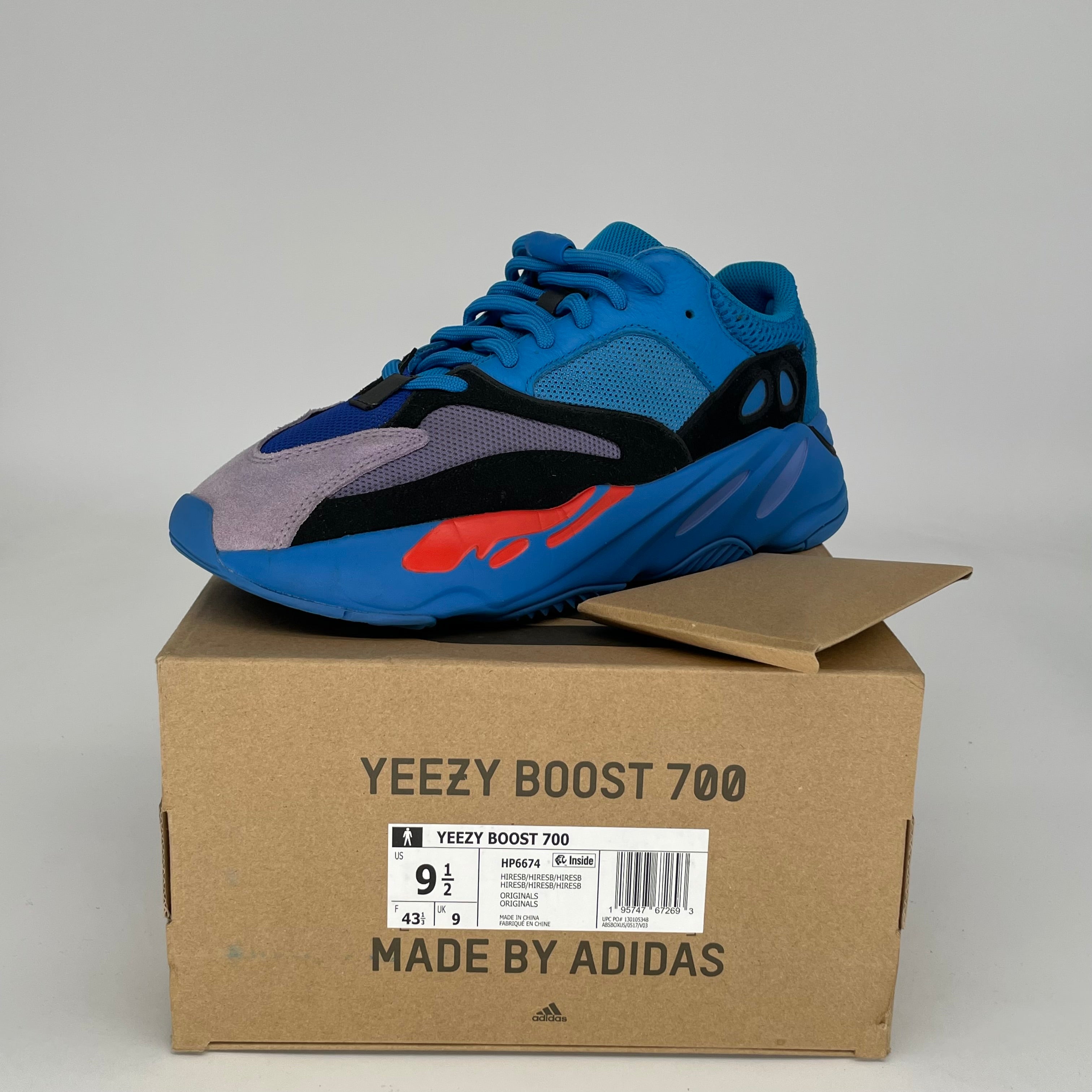 Adidas Yeezy 700 Hi-Res Blue Men's Sneakers Size 9.5 - HP6674 | Comfortable Running Shoes for Casual Wear & Street Style Fashion