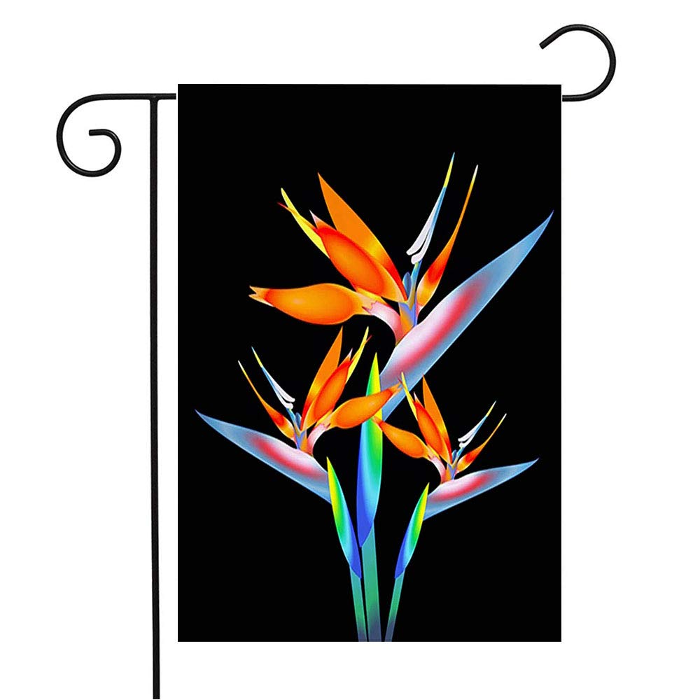 Natural Bird & Tropical Flower Garden Flag - 12x18 Inch Purple Leaf Design for Patio, Lawn & Outdoor Decor | Perfect Summer & Seasonal Home Decoration Gift