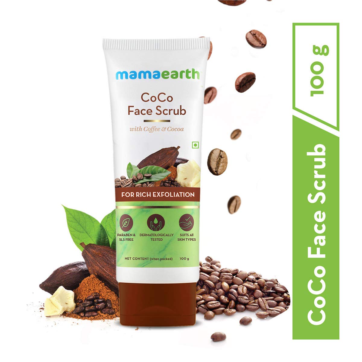 Mamaearth CoCo Face Scrub with Coffee & Cocoa for Deep Exfoliation - 100g | Natural Skincare for Glowing Skin | Perfect for Daily Face Cleansing & Blackhead Removal
