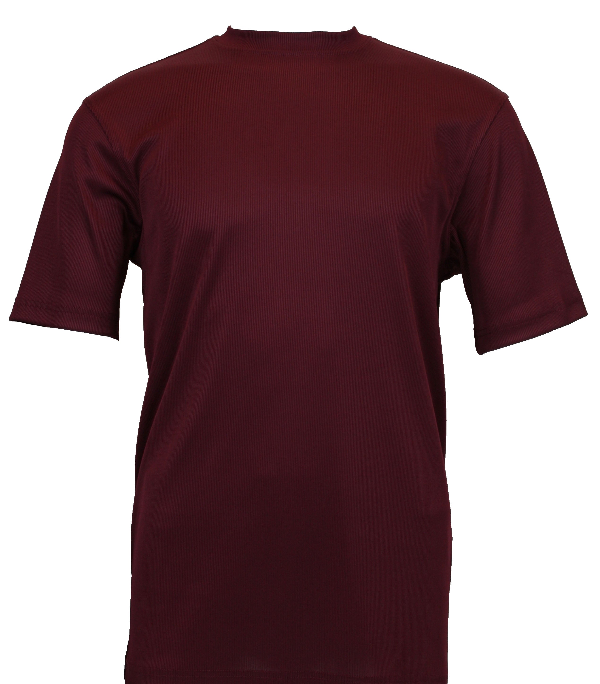 Bassiri Short Sleeve Mock Neck T-Shirt for Men - Soft Cotton Casual Tee in Plum Color - Perfect for Everyday Wear, Work & Outings