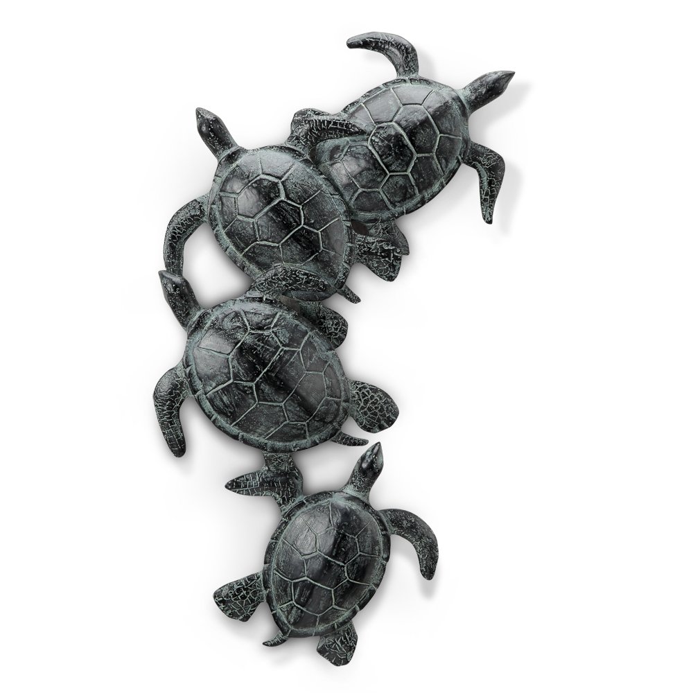 Sea Turtle Quartet Wall Hanging Decor - Ocean Theme Coastal Beach House Decorations for Living Room, Bedroom, Bathroom | Perfect for Beach Themed Rooms, Nautical Nursery, or Vacation Home Decor