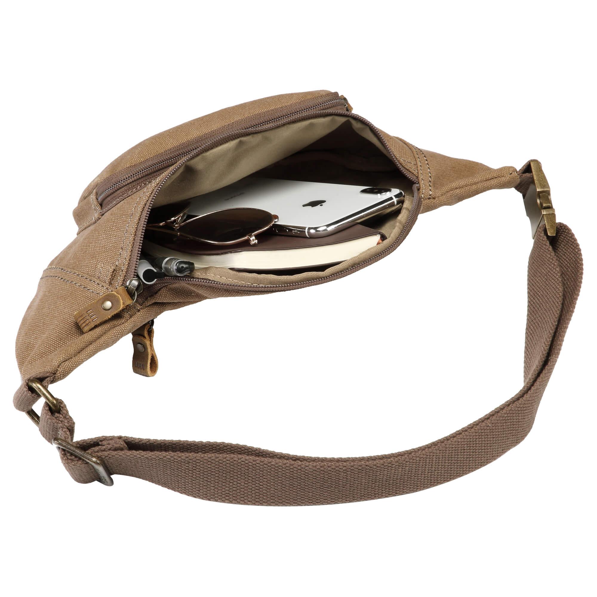 Troop London Classic Canvas Waist Bag - Durable Crossbody Fanny Pack for Men & Women - Perfect for Travel, Hiking, and Everyday Use