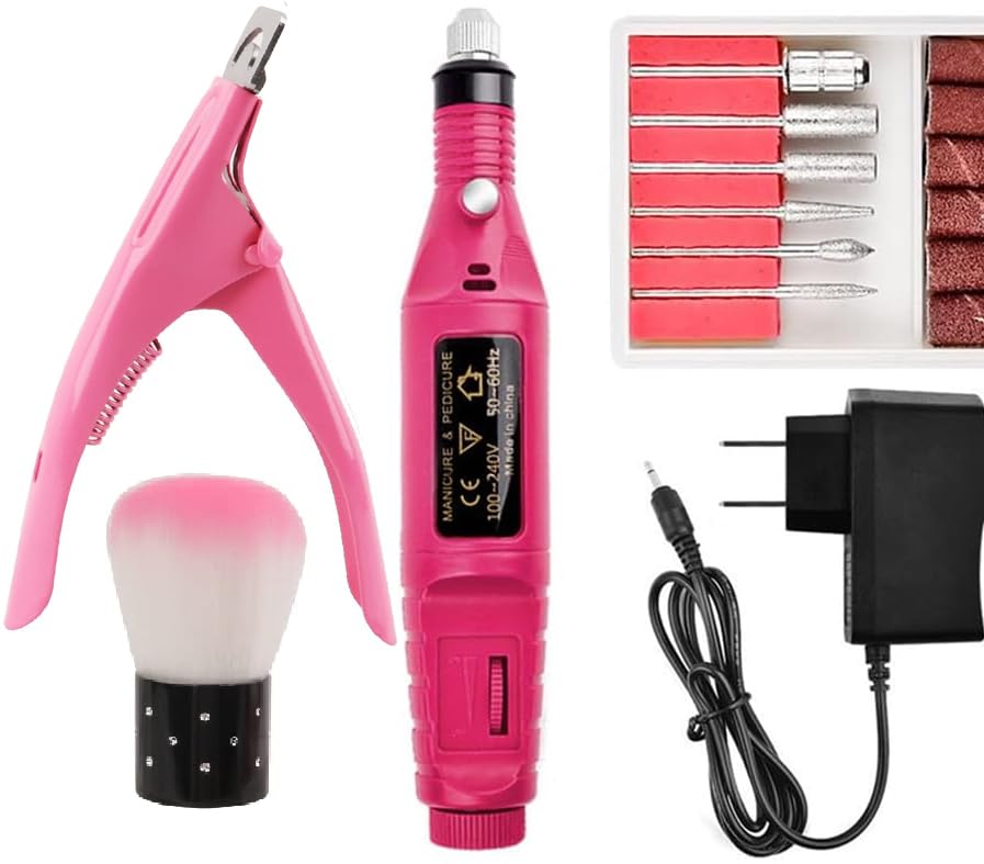 Syorica Professional Nail Drill Machine for Acrylic & Gel Nails - Electric Nail File Kit with Tip Cutter & Dusting Brush - Perfect for Salon, Home Use & DIY Manicures (Great for Beginners, Nail Art & Pedicures)
