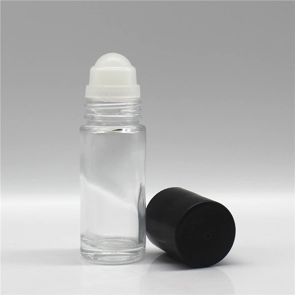 Wresty 4-Pack 1.7oz/50ml Glass Roll-On Bottles - Essential Oil Roller Bottles, Travel-Sized Deodorant Containers, DIY Rollerball Bottles for Perfume, Sunscreen, Moisturizer & Cosmetics - Perfect for Aromatherapy, Skincare & On-The-Go Use