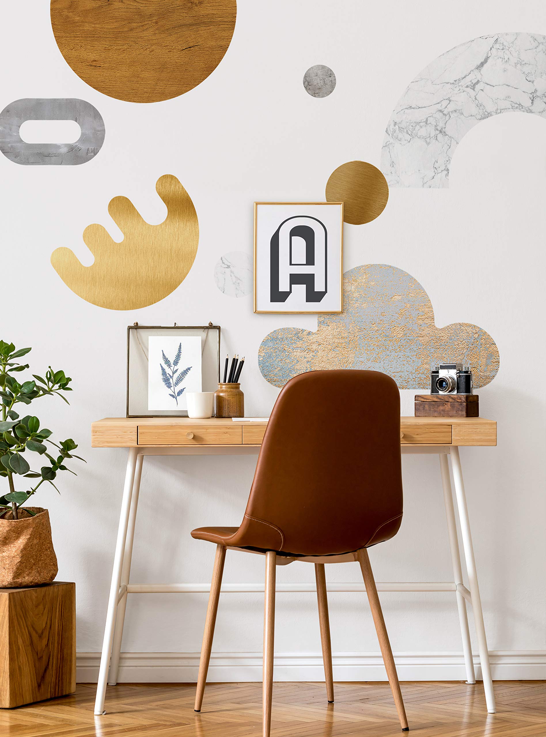 Minimalist Mid-Century Modern Art Vinyl Peel and Stick Wall Decals - Self-Adhesive Geometric Wall Stickers for Living Room, Bedroom, Nursery & Office Decor