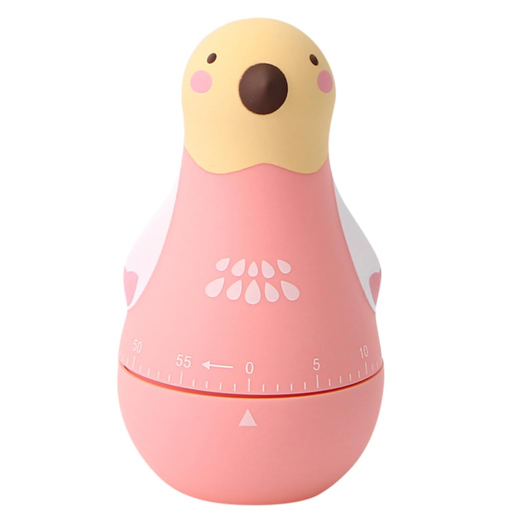 Bird Shaped Mechanical Kitchen Timer - Cute Pink Countdown Timer for Cooking, Baking, Studying & Office Use | Perfect Gift for Home & Classroom