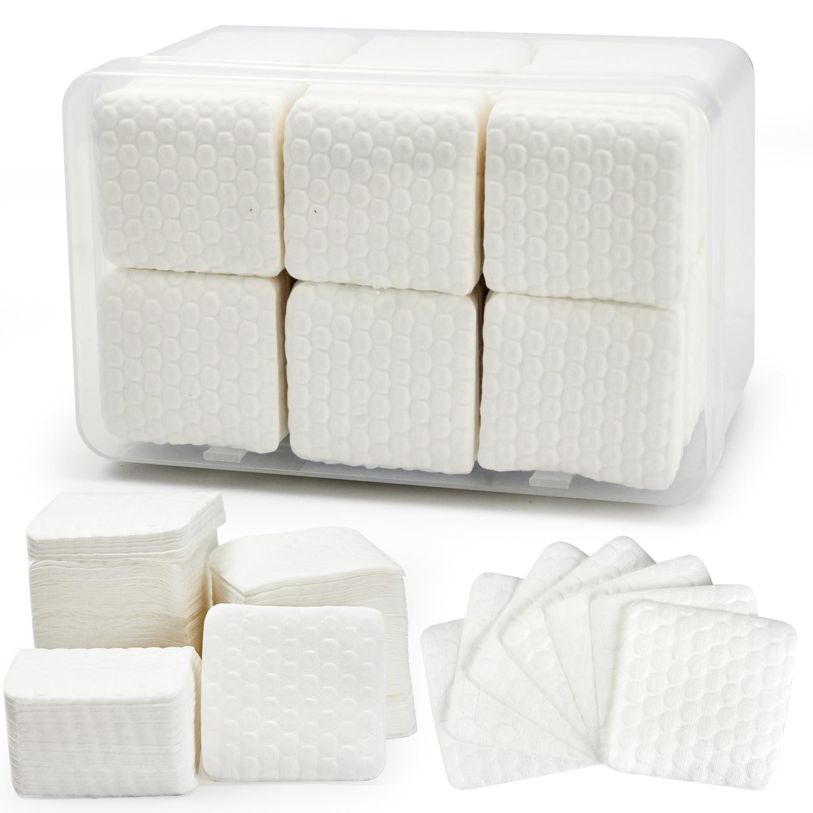 1000pcs White Lint-Free Nail Wipes - Premium Absorbent Cotton Polish Remover Pads | Non-Acetone Nail Prep Wipes for Nail Glue, Eyelash Extensions & Nail Art | Perfect for Salon, Home Manicure & Professional Nail Technicians