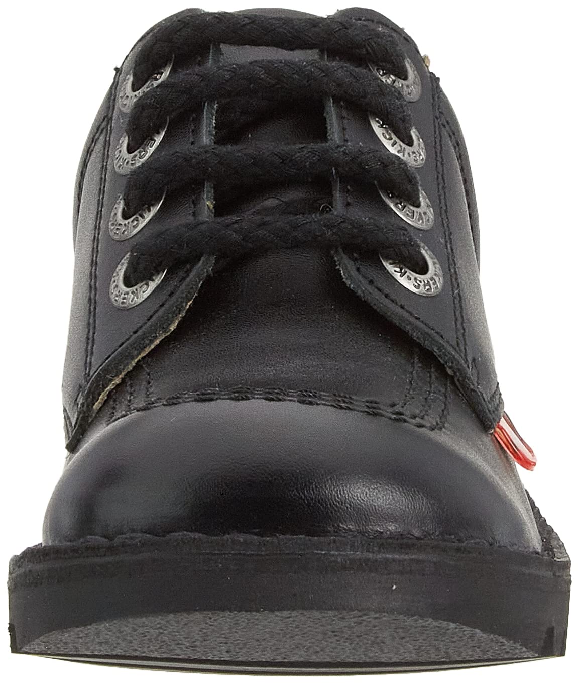 Kickers Kick Lo Y Black Leather School Shoes for Kids - Comfortable & Durable Boys' Sneakers for School, Casual Wear & Everyday Use