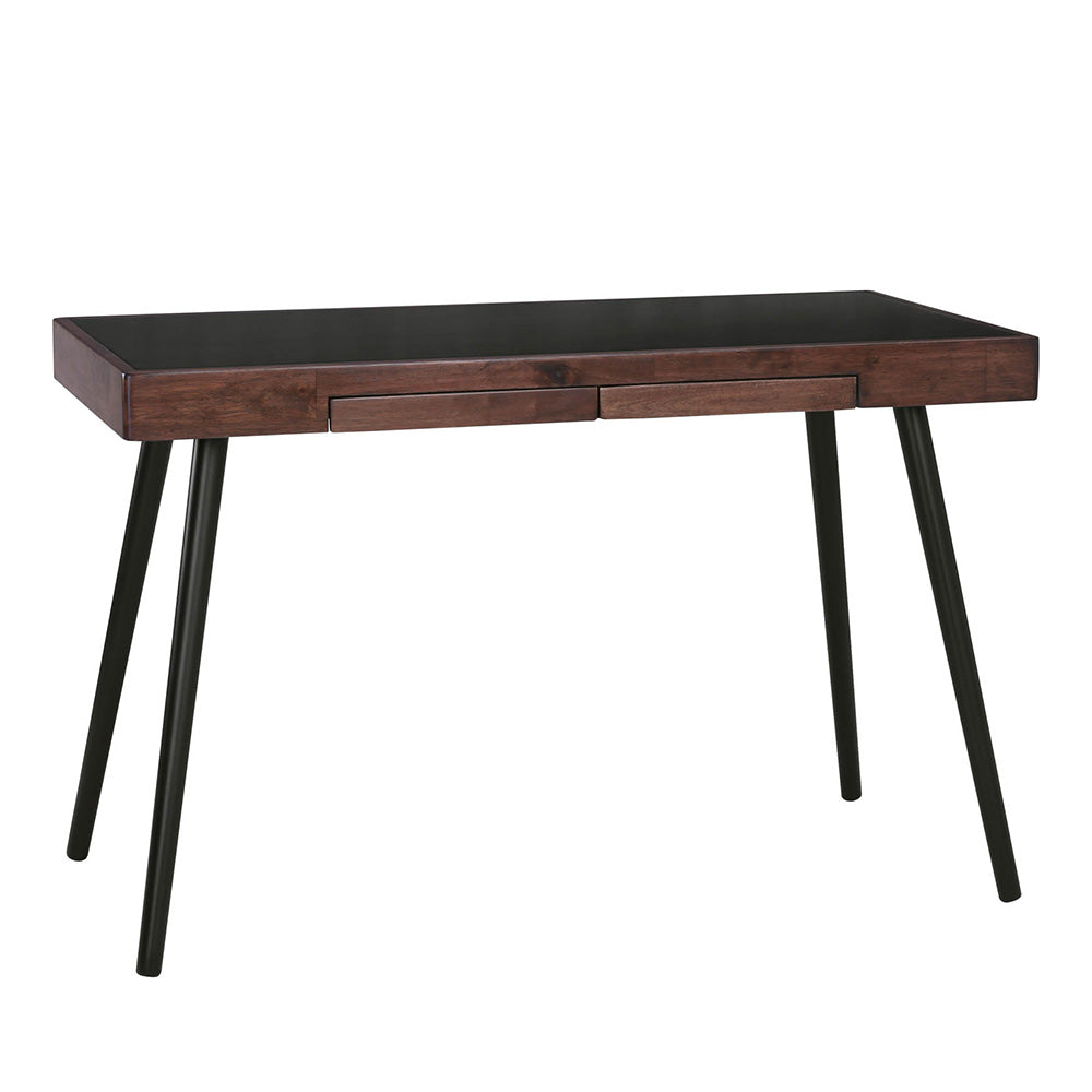 RETH Study Desk 120cm Walnut & Black - Modern Home Office Desk for Students & Professionals - Perfect for Small Spaces, Dorm Rooms & Remote Work