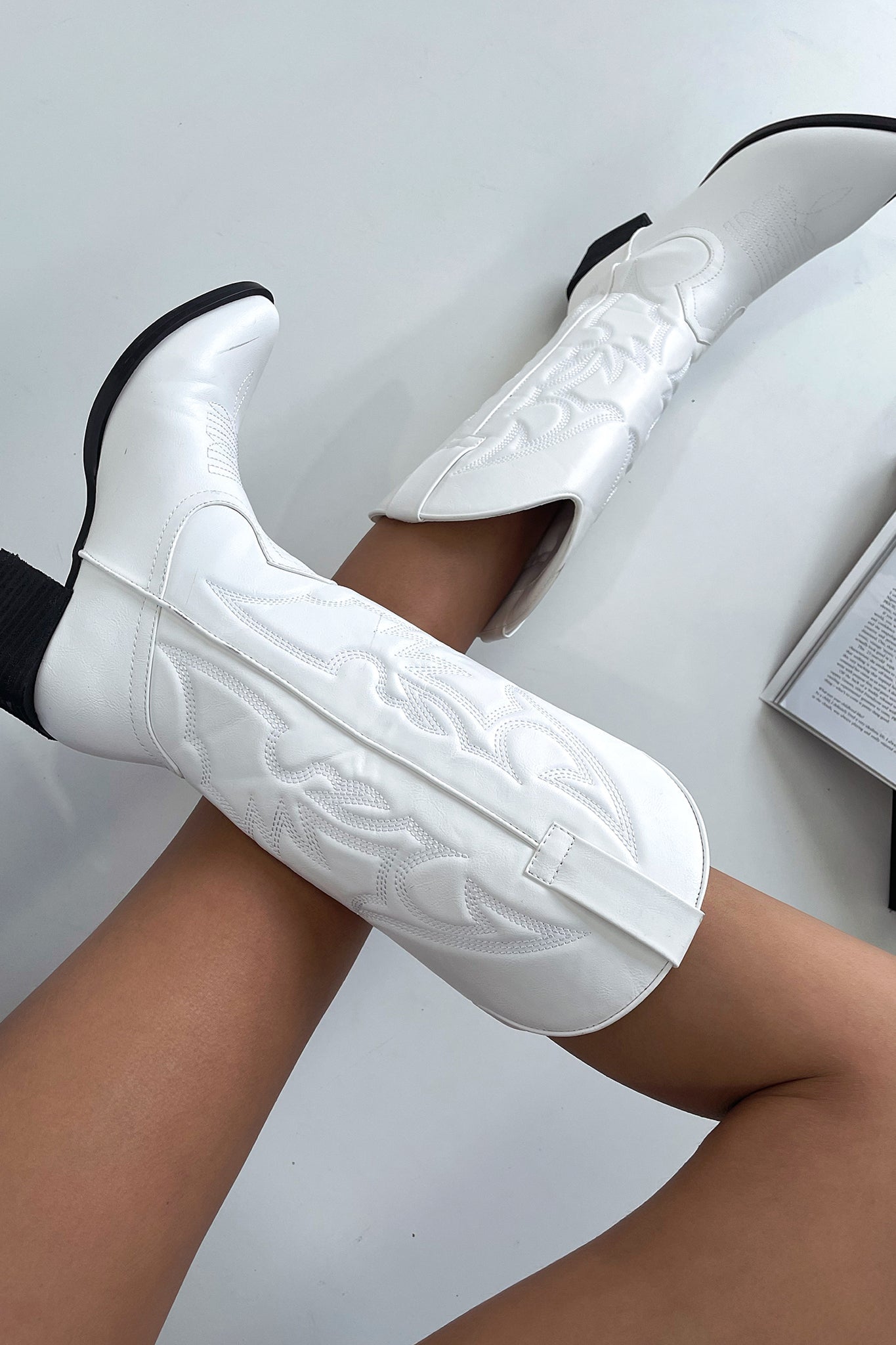 Jagger Cowboy Boots for Women - Genuine Leather White Western Boots | Perfect for Country Dancing, Rodeo & Casual Wear