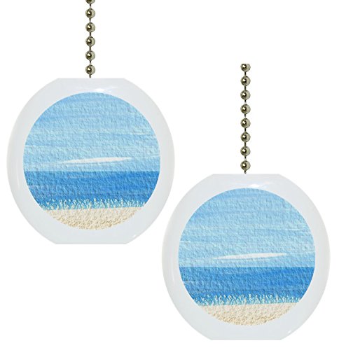 2 Pack Ocean-Themed Ceramic Ceiling Fan Pulls - Perfect for Beach House, Coastal Decor & Bathroom Accessories