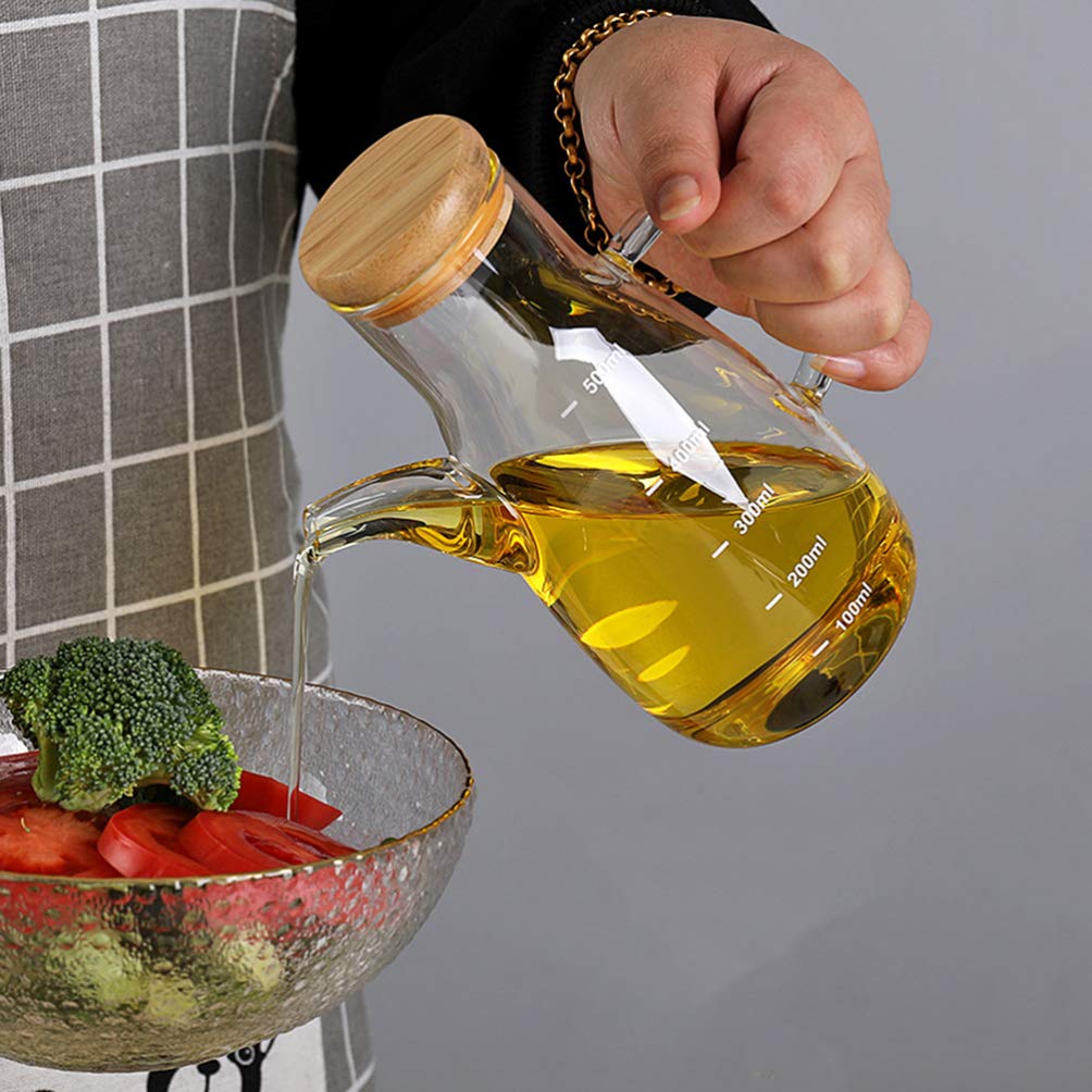 Premium Glass Oil Dispenser Bottle - High Borosilicate Glass Vinegar & Oil Bottle with Drip-Free Spout - Perfect for Kitchen, Salad Dressing & Cooking Oil Storage