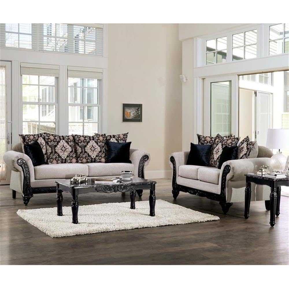 Nantz Traditional Chenille Upholstered Sofa in Light Brown - Comfortable Living Room Furniture for Home & Office | Perfect for Lounging, Entertaining & Relaxation