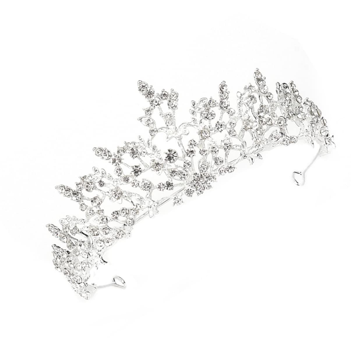 FOMIYES 2-Piece Silver Rhinestone Tiara Headband Set - Princess Bride Hair Accessories for Birthday, Wedding, Party | Alloy Crystal Headwear for Girls, Women, Queen Bridal & Cake Decoration