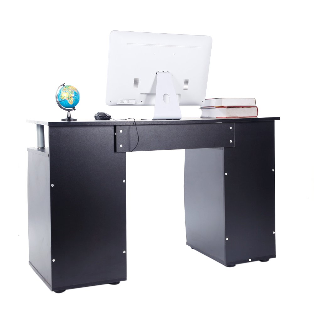 Ergonomic Computer Desk with Storage Drawers & Shelf - Home Office Desk for PC & Laptop (Black) - Perfect for Small Spaces & Remote Work Setup