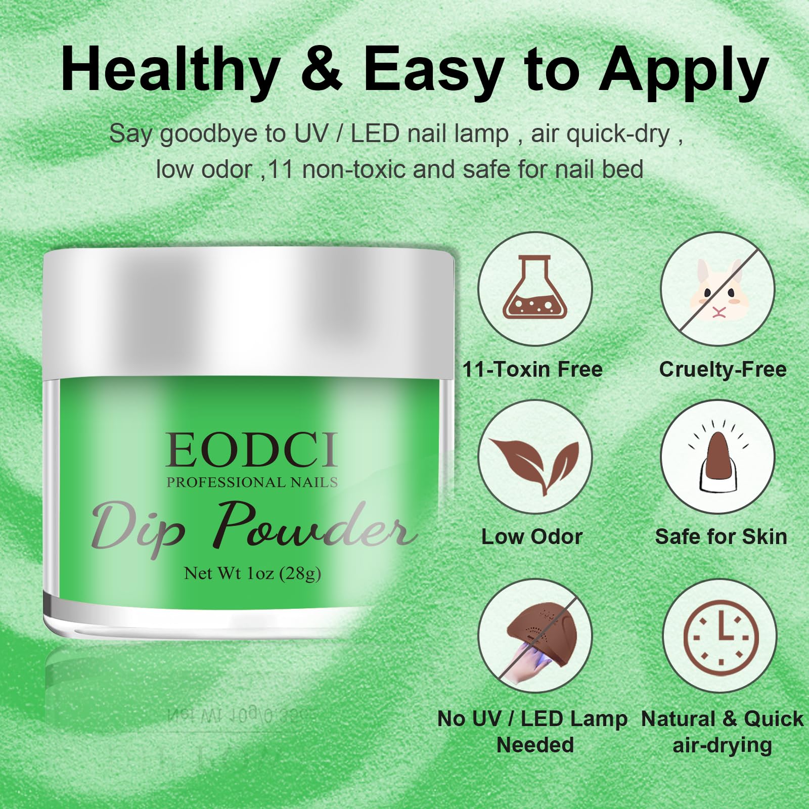 Christmas Green Dip Powder Nails - French Pro Collection System for DIY Manicure at Home, No UV Lamp Needed, Odor-Free & Long-Lasting (1 Oz) - Perfect for Holiday Parties, Salon-Quality Nails & Gift Giving