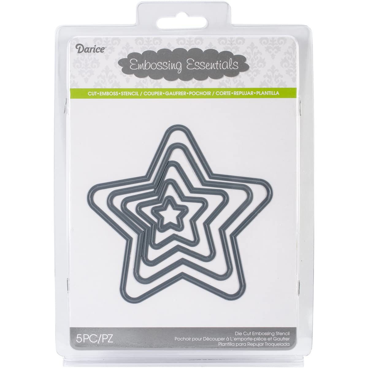 Darice Embossing Essentials Dies - Nesting Stars 5/Pkg for Scrapbooking, Card Making, and DIY Paper Crafts