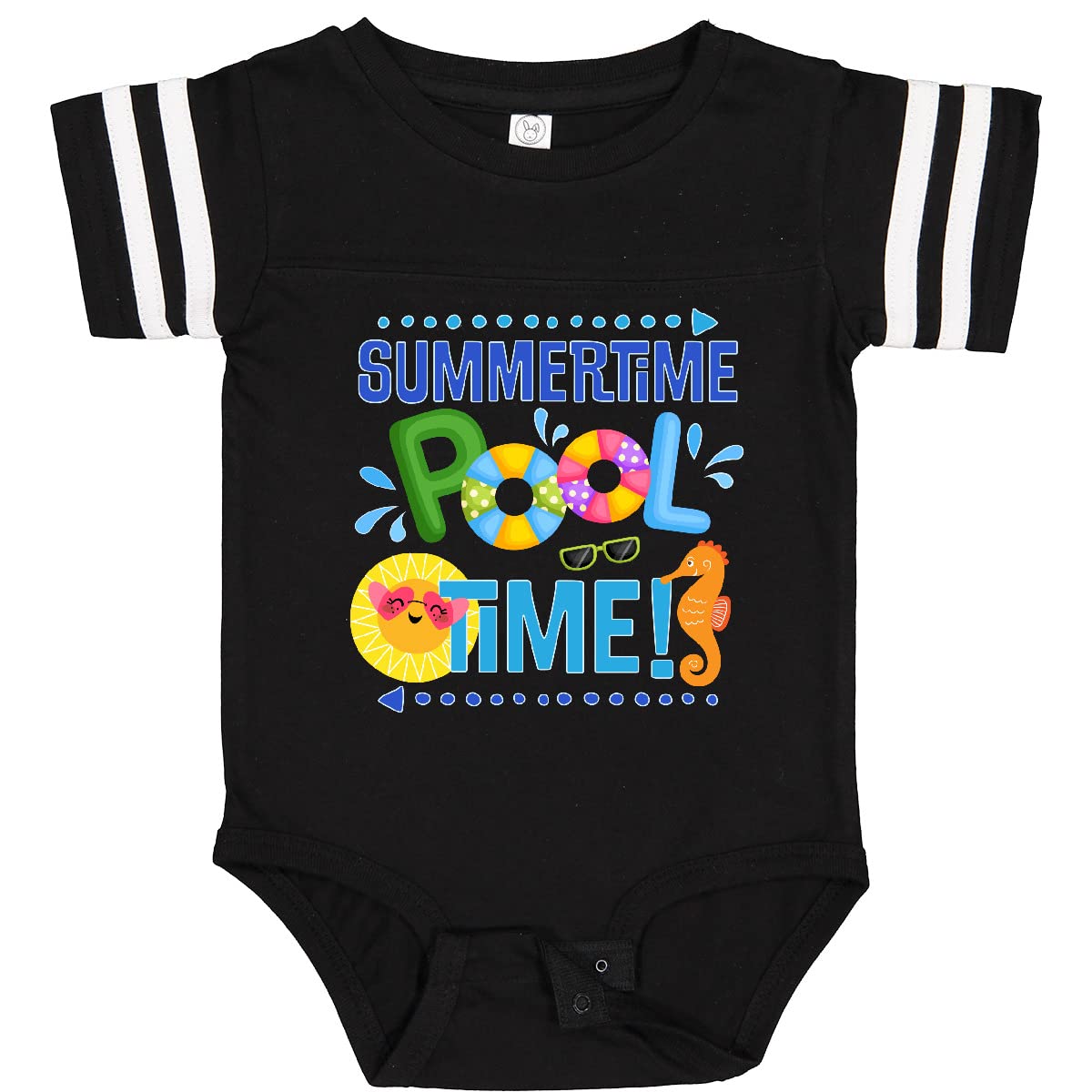 Inktastic Summer Vacation Pool Time Swimming Baby Bodysuit - Cute Swimwear for Infants & Toddlers - Perfect for Beach, Pool Parties & Summer Outings