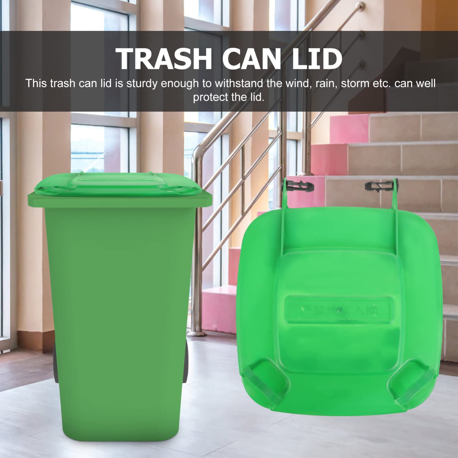 Outdoor Garbage Can Replacement Lid - Durable Square Trash Bin Cover for Kitchen, Yard & Commercial Use | Heavy-Duty Waste Container Lid for Sanitation & Disposal