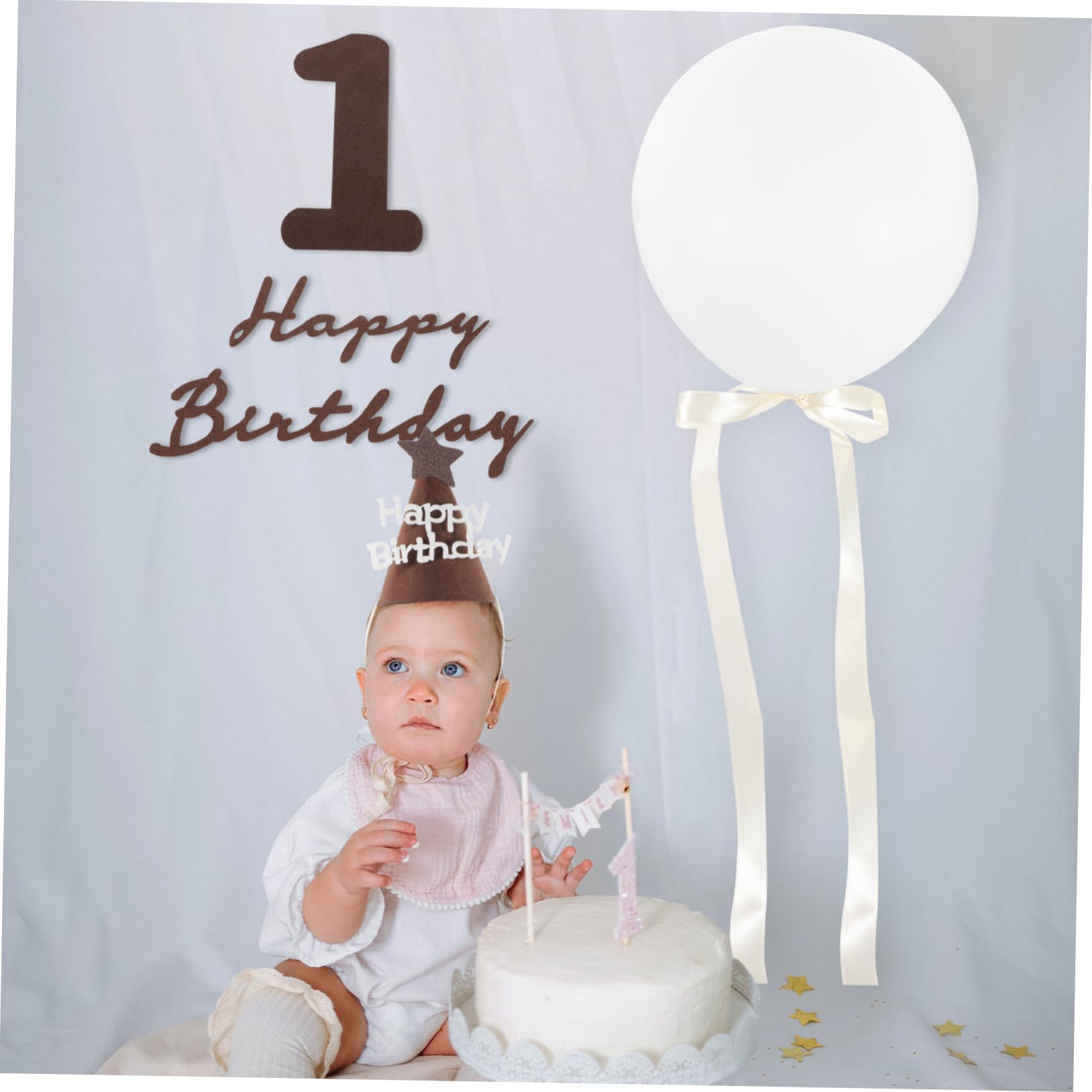 IWOWHERO 1 Set Non-Woven Fabric Alphabet Birthday Balloon Decoration - Letter Stickers for Party, Baby Shower & Anniversary Celebrations