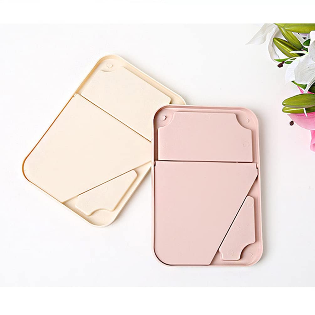 Uonlytech Foldable Square Vanity Mirror - Portable Makeup Mirror for Women, Compact Desk & Travel Cosmetic Mirror, Beige | Perfect for Home Dressing Table, Travel & Professional Makeup Artists