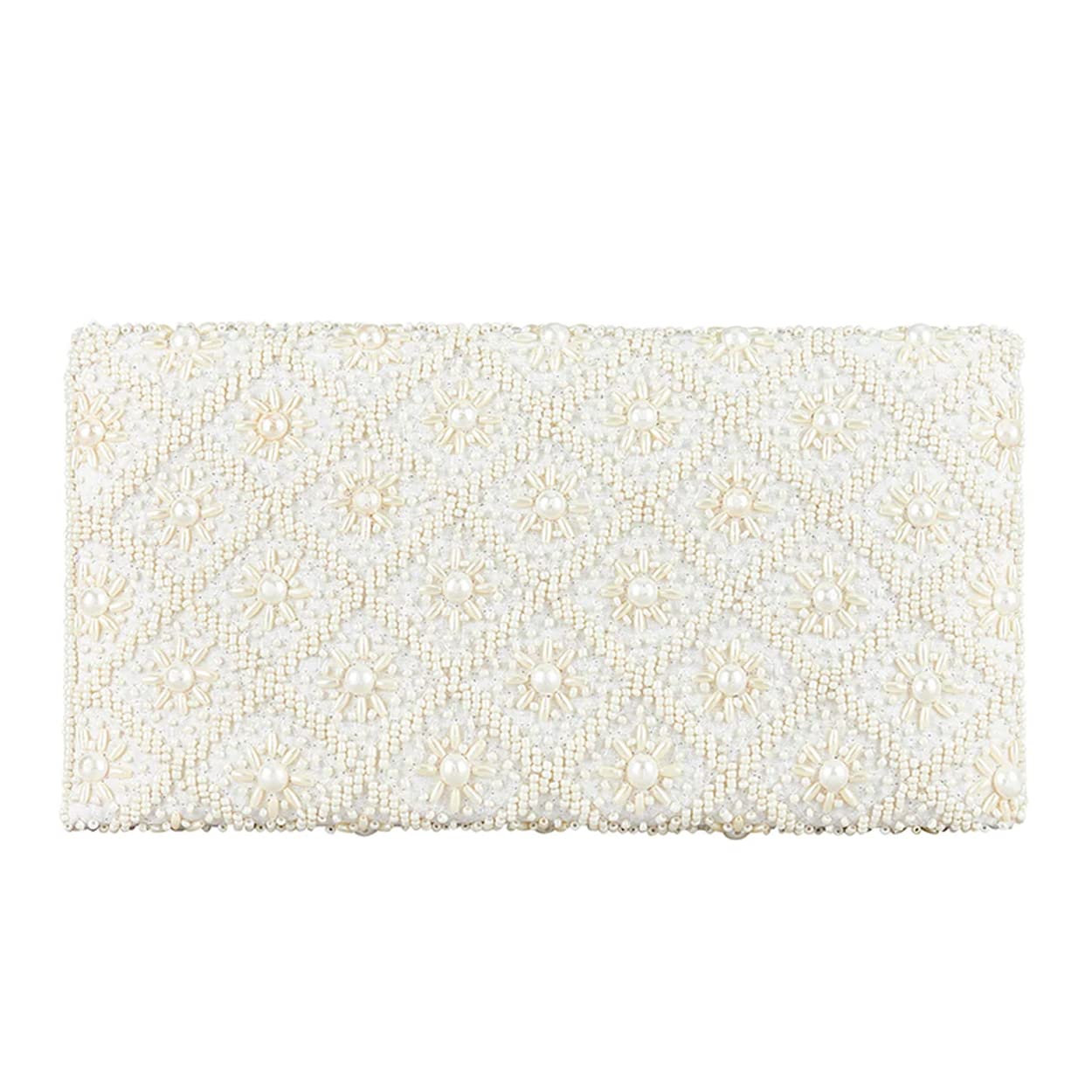 Sophia Pearl Beaded Evening Clutch Bag for Women - Elegant Wedding Purse, Prom & Formal Events Accessory - Perfect for Brides, Dinners & Special Occasions